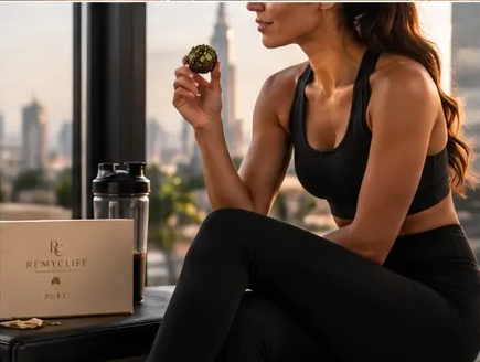Enjoying a PURE protein bite by the window