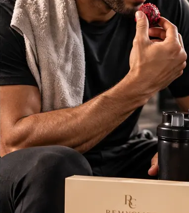 Enjoying a PURE protein bite after a workout