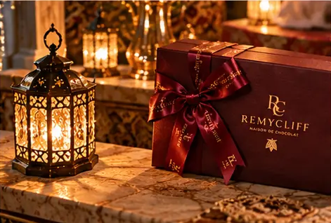 The Remycliff gift box beside a glowing lantern